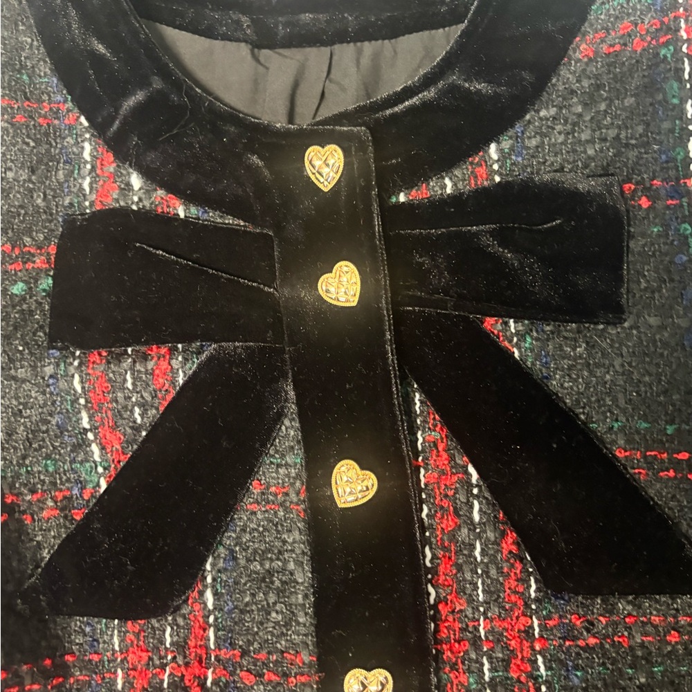 Ivy City Co Black & Red Plaid Tweed Jacket and Skirt Set - Picture 5 of 5